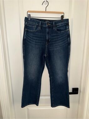 Banana Republic High Rise Crop Boot Jeans 30 Short Dark Wash Stretch Denim
